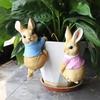 New Cute Rabbit Flowerpot Decoration Home Rabbit Sculpture Decoration Outdoor Garden Resin Animal Statue Tree Branch Decoration