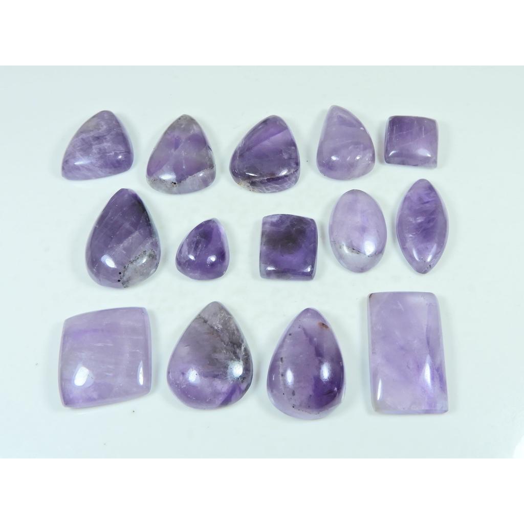 350Cts. Natural Amethyst Lace Agate Mix Cabochon Loose Gemstone 14 Pcs Lot C-3930
