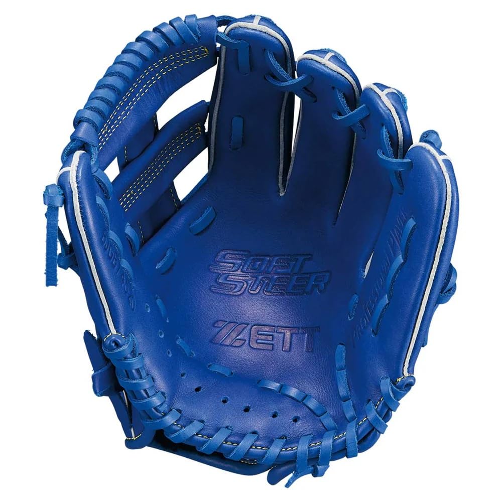 ZETT Youth Soft Steer Baseball Glove Royal Blue BJGB74520F (All-Around), (2500), Size Small,