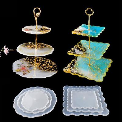 Diy трехслойный фруктовый лоток чайный лоток силиконовая форма эпоксидная смола лоток смола плесень