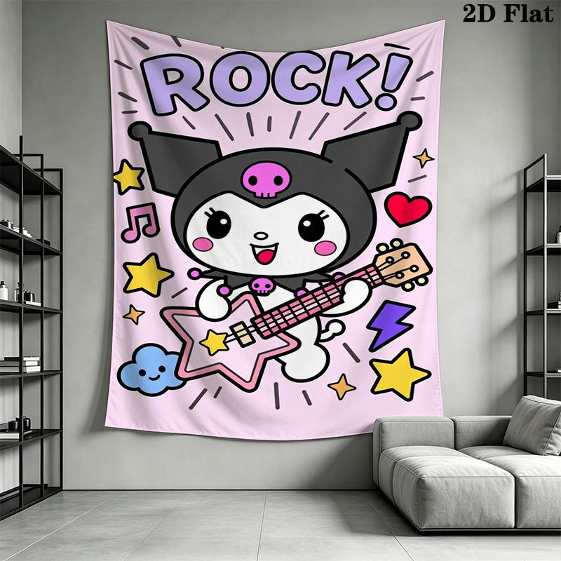 Rock Star Dreams Cute Guitar Wall Tapestry Tapestry Background Cloth Wallmounted Home Decor Work Of Art Soft