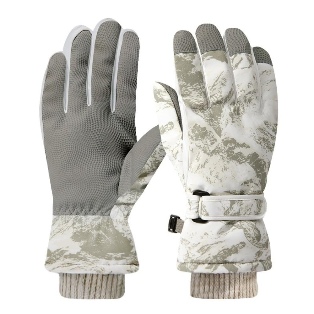 Thick Warm Tie Dye Gloves Fleece Lined Touchscreen Handwear Winter Fingerwear Ski Mittens Cycling