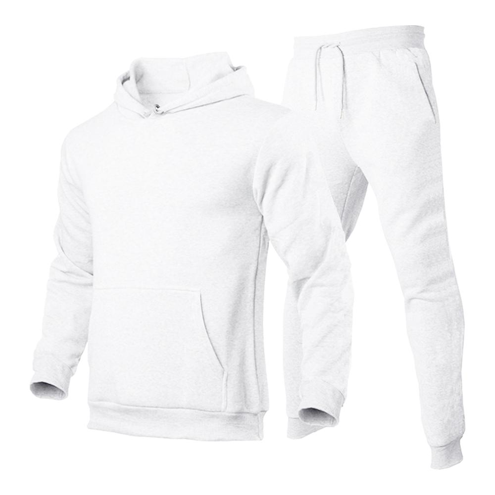 Мужской спортивный костюм с капюшоном и спортивными штанами, 2 предмета, мужская одежда, зимняя повседневная спортивная толстовка с капюшоном для мужчин и женщин, пуловер
