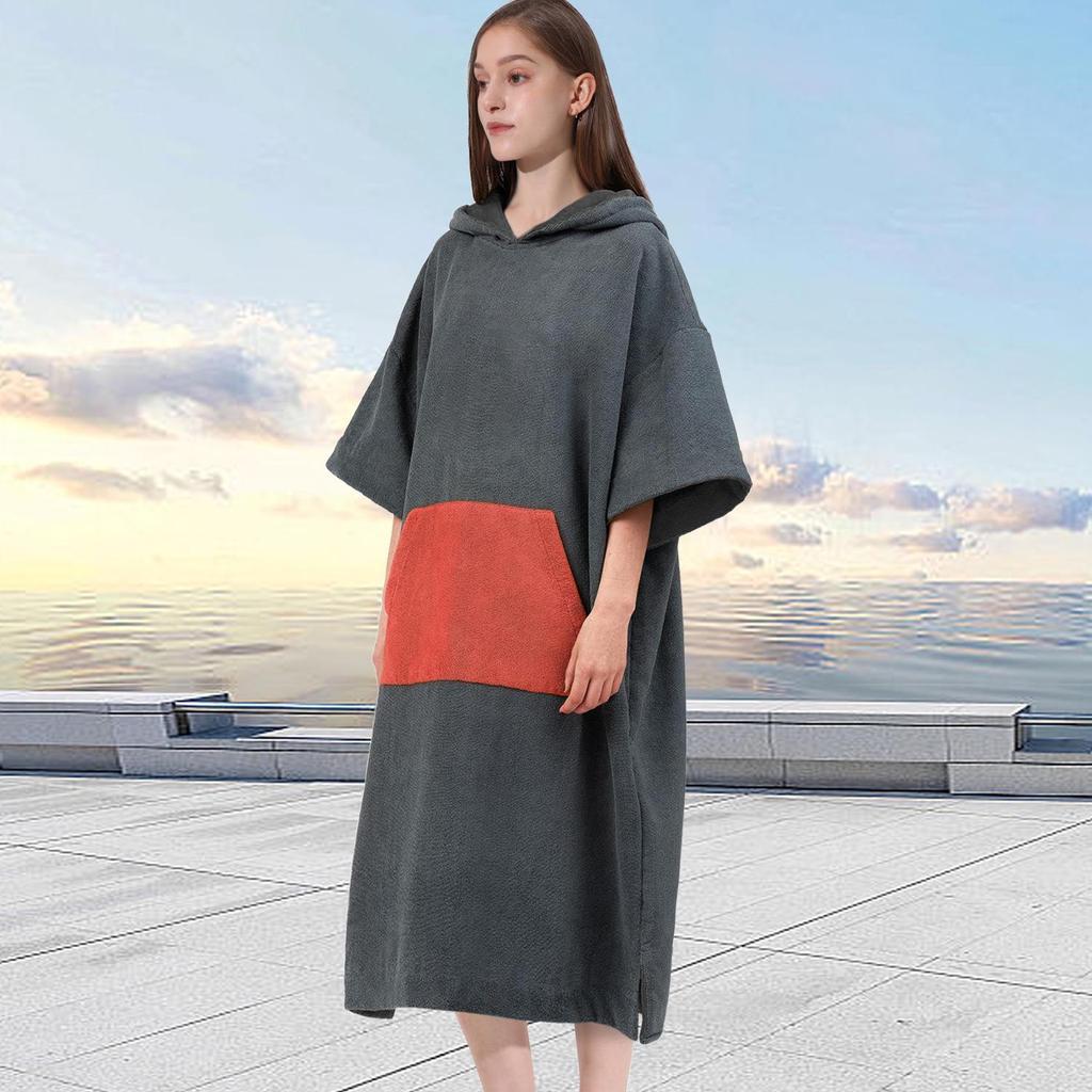 Унисекс быстросохнущее полотенце из микрофибры с капюшоном для пляжа, серфинга и плавания