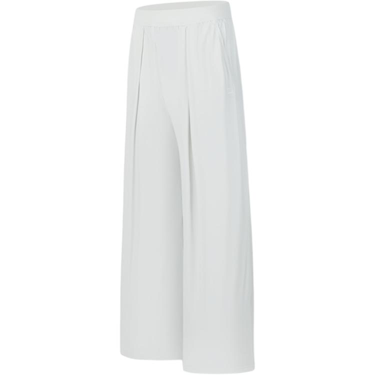 Fila Athletics Solid Color Simple Loose Wide Leg Knitted Sports Pants Women Bottoms Moon-Silver-Gray A11W431614F-GN