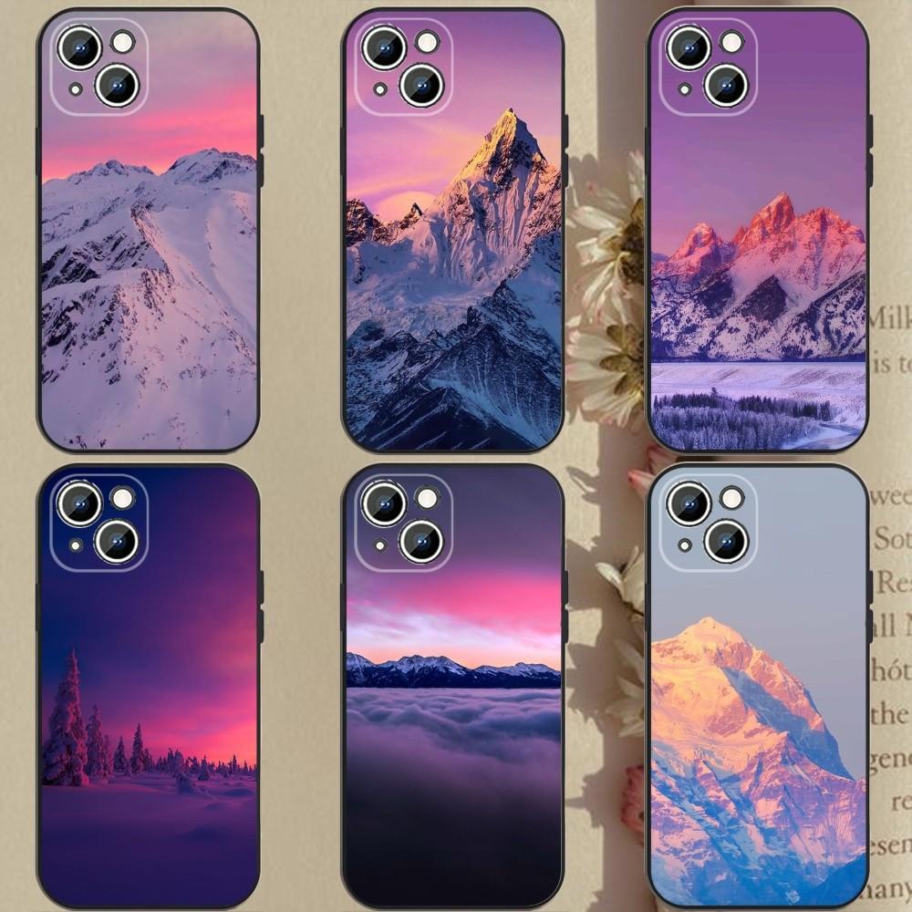 Ультратонкий чехол из ТПУ Snow Mountain для iPhone 6-16ProMax/SamsungS7-S24Ultra/Redmi13TPro - ударопрочный, устойчивый к царапинам, рельефный чехол CameraSafe