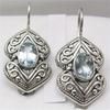 Винтажные посеребренные резные серьги-подвески с синтетическими цирконами для женщин, великолепные, изысканные, полые серьги-подвески, ювелирный подарок