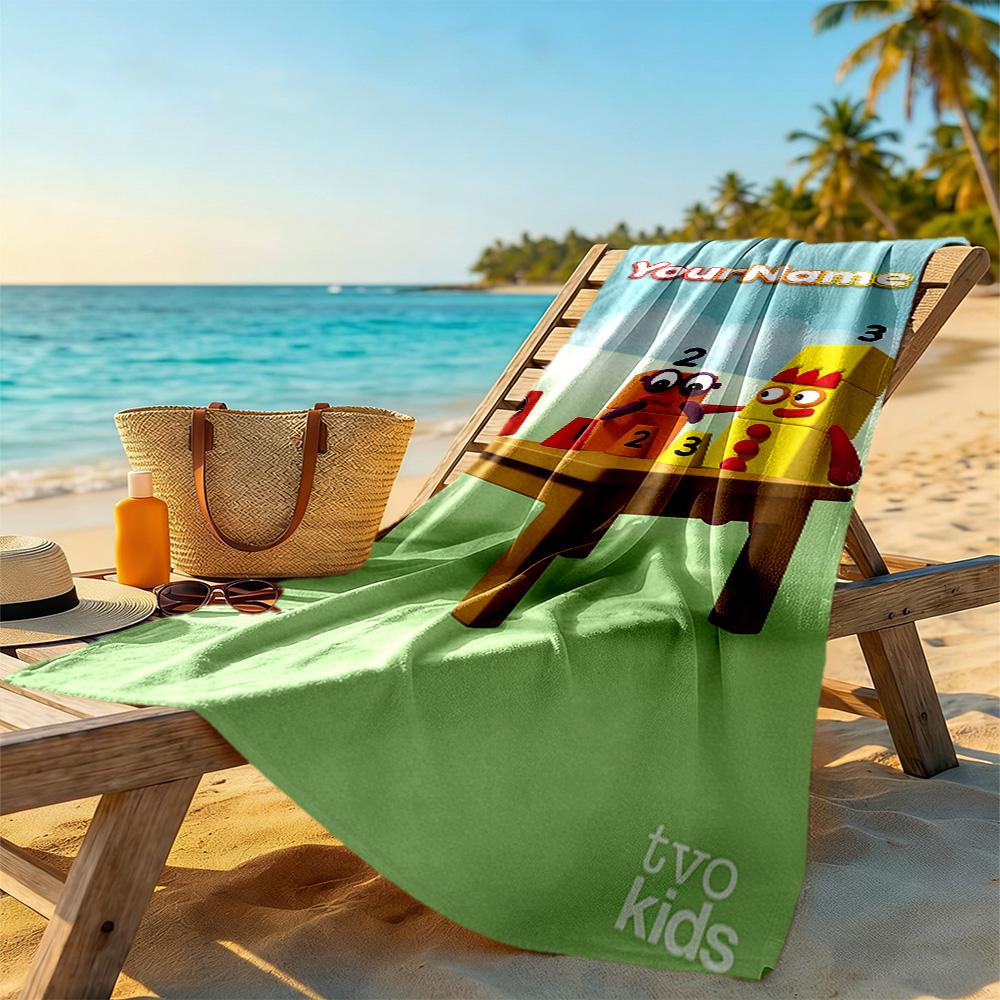 Numberblocks Customize Your Name Beach Towel Super Soft & Absorbent Portable for SwimmingBeachCamping Travel Beach AccessoriesGym