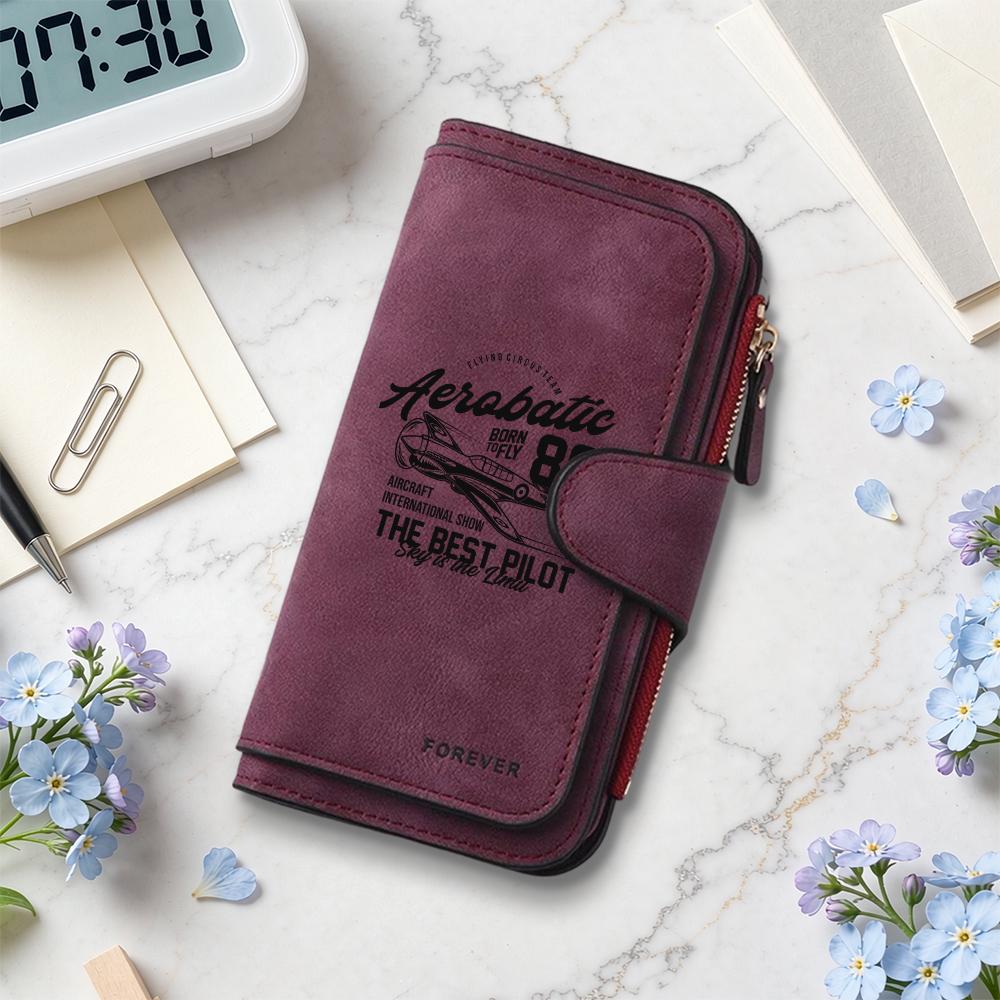 Aerobatic Print Long Wallet Forever Multi Card Holder Fashion Casual Purse for Daily Use