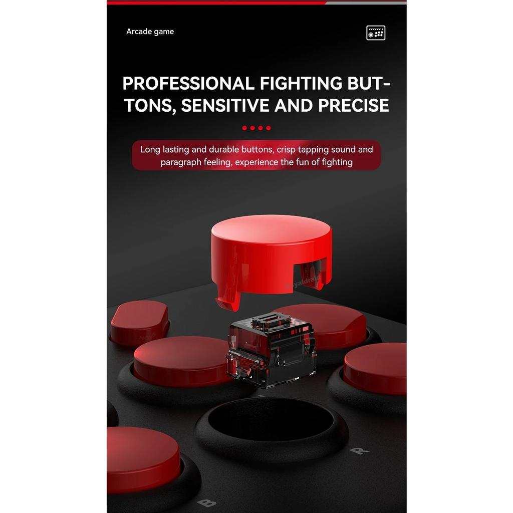 BSD-Y02 Wireless Arcade Stick Games Control Rocker for PS4/Switch Console Controller PC TV Android IOS Phones Fight Stick Joystick Gamepad Accessories