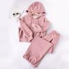 Women's Suit Two-piece Spring Fashion Casual Sports Wide-leg Pants Hooded Sweater Jacket