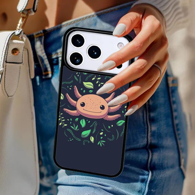Милый животный Аксолотль мягкий чехол для телефона для iPhone 17 Air 14 15 13 12 Max Cover для Apple 14 15 16 16e 11 Pro Max Plus Coque