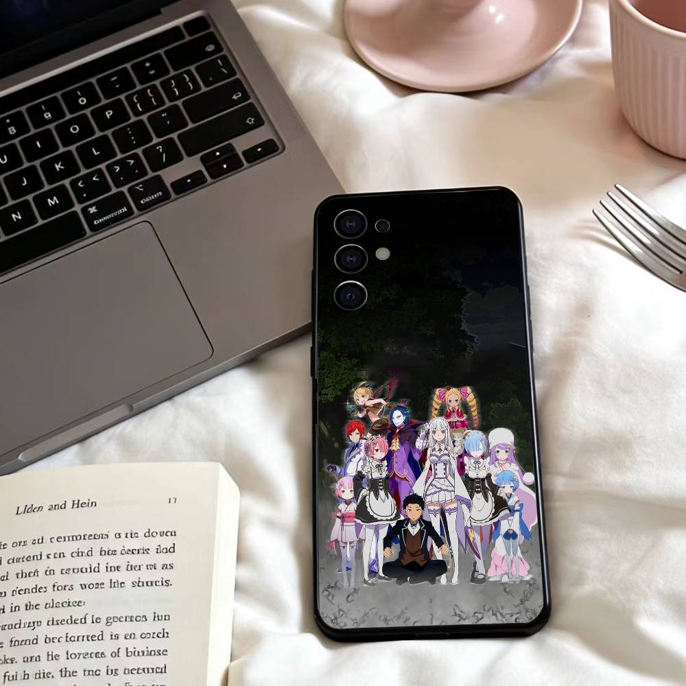 Чехол для телефона Re:Zero. Начни жизнь в другом мире. Для Samsung S25, 24, 23, 22, 30, 21, 10, 9, Ultra, Plus, Lite, FE, 4, 5 G. Мягкий черный чехол
