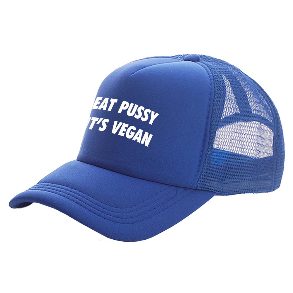 Кепки Eat Pussy It Vegan Trucker, унисекс, забавная шляпа, бейсболка, крутые летние унисекс, сетчатые кепки MZ-467