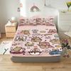 Мультяшная простыня на резинке для детей  Полиэстер Милый цифровой принт Постельное белье Эластичные простыни для подростка