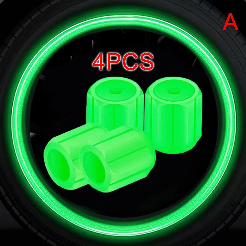 Luminous Tire Valve Caps 5 Colors Car Motorcycle Glowing Car Hub Valve Cover Accessories Tire Styling Wheel Auto 4-16Pcs To C1G0