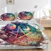 3pcs Galactic Pentagram Printed Quilt Set - Soft and Comfortable Quilt Cover for Bedroom, Guest Room and Dormitory Decorative Bedding Set 1 Duvet