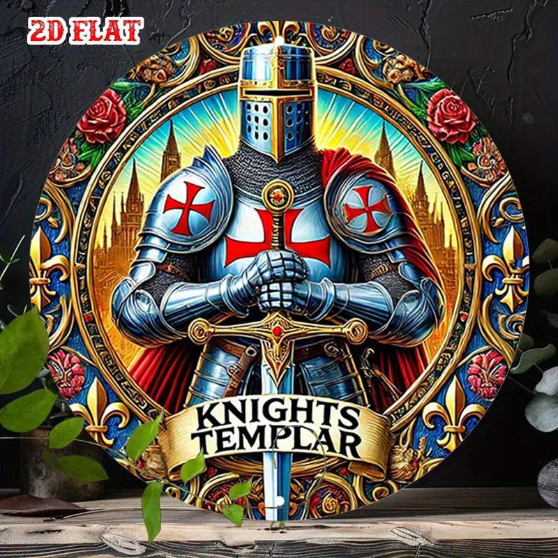 Templar Round Aluminum Sign Rustic Home Decor Suitable for Home Garage Restaurant Cafe