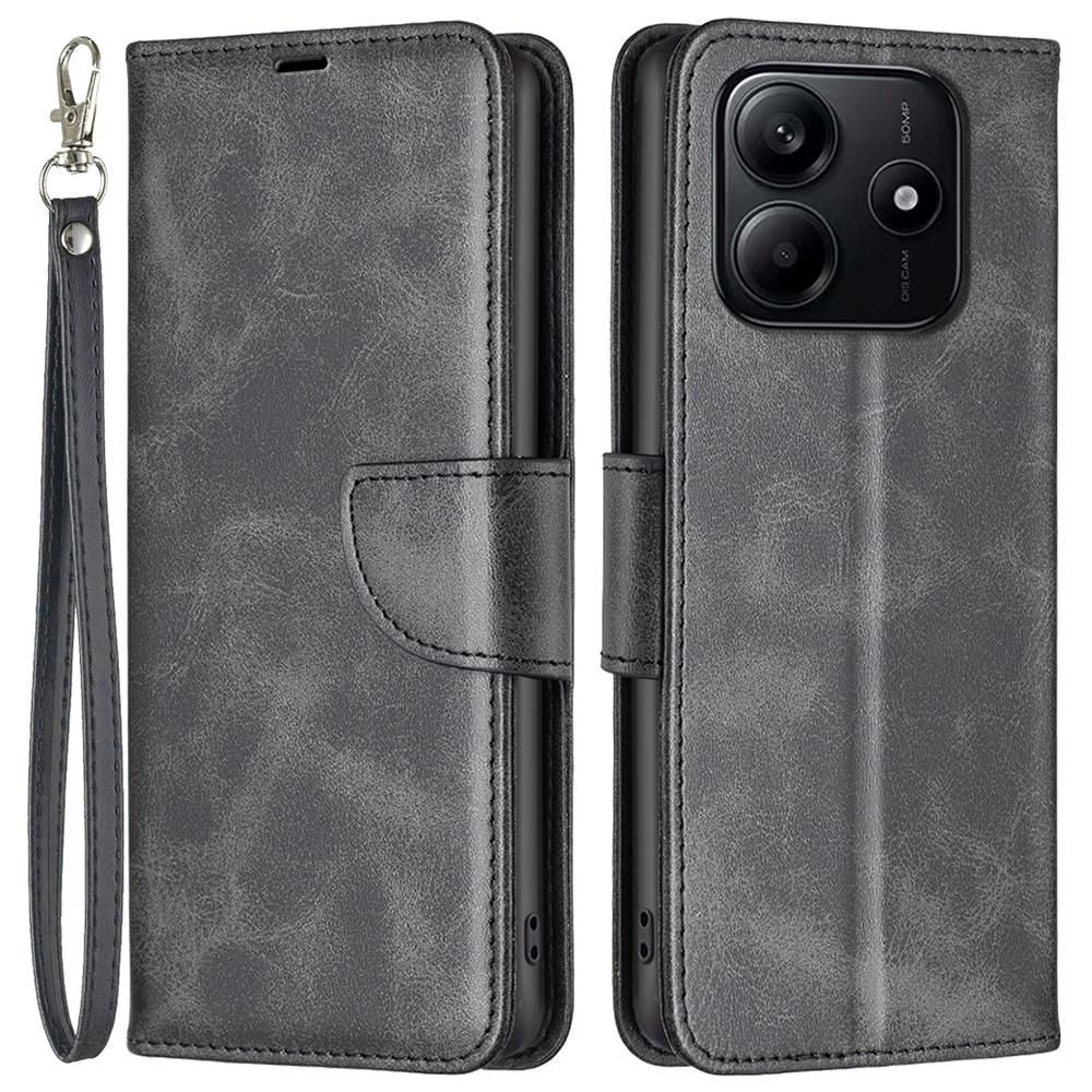 Для Xiaomi Redmi Note 14 4G (163,25x76,55x8,16 мм) Ударопрочный чехол-книжка из ПУ кожи с отделениями для карт