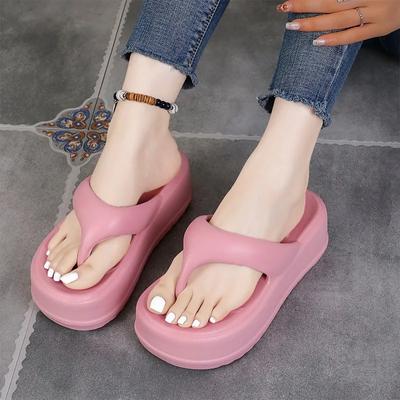 Летняя женская обувь 2024 года, высококачественные однотонные женские тапочки с открытым носком, модные повседневные женские пляжные тапочки