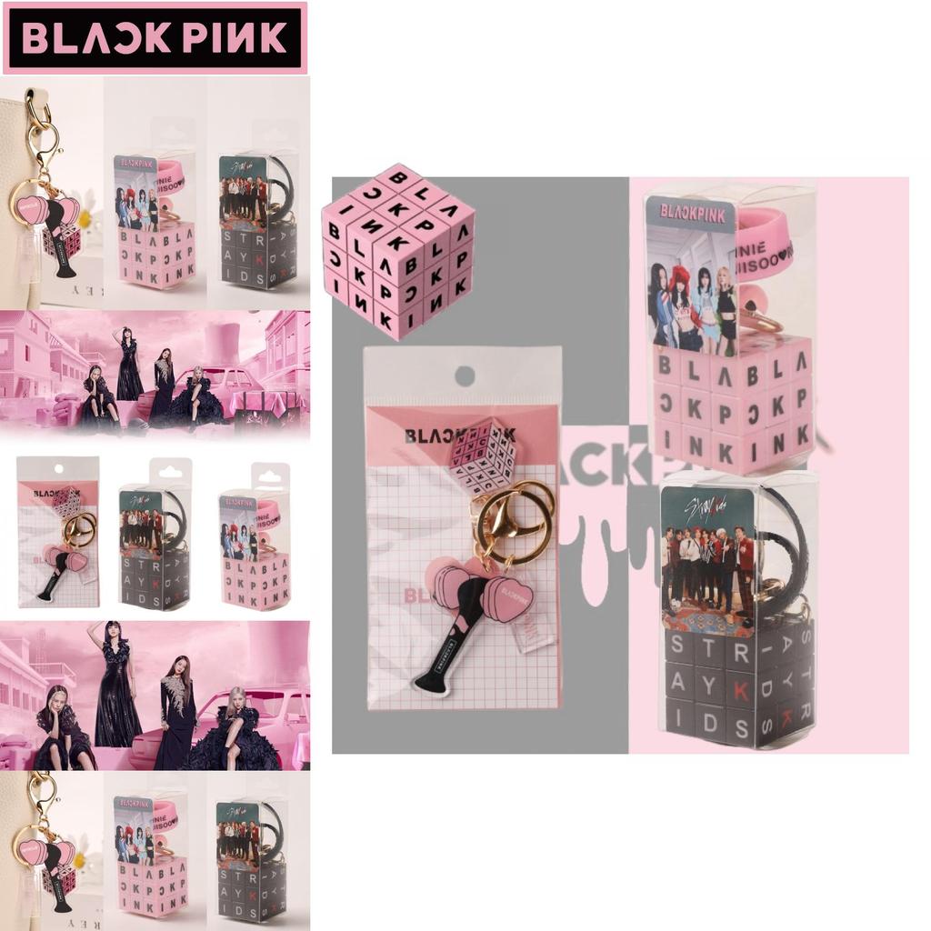 Уникальный пластиковый брелок Blackpink Кубик с подвеской-колокольчиком Отличный подарок для фанатов!