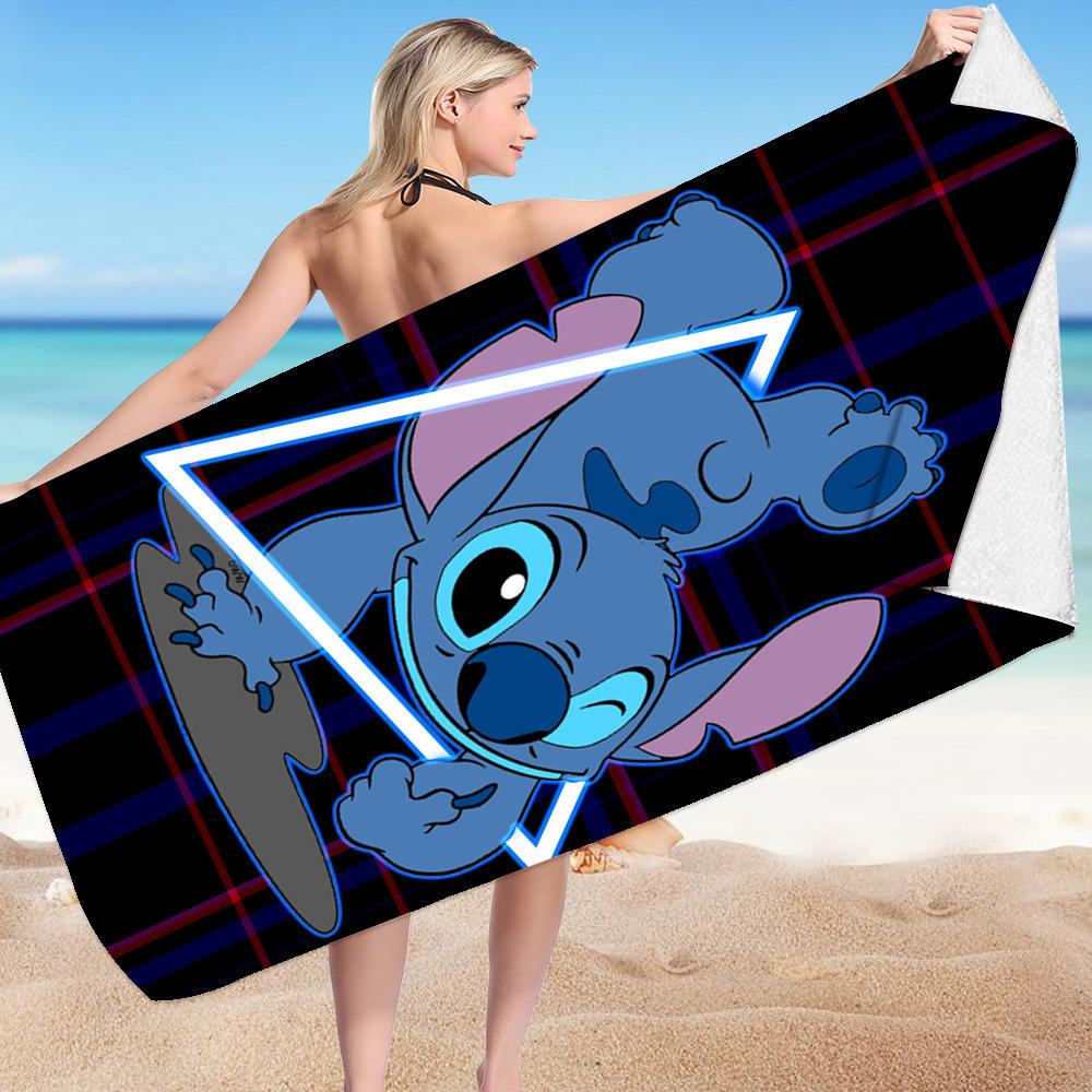 Stitch Zai Animation Beach Towel Microfiber Double-Sided Fleece Beach Towel Bath Towel Variety Square Towel Beach Towel