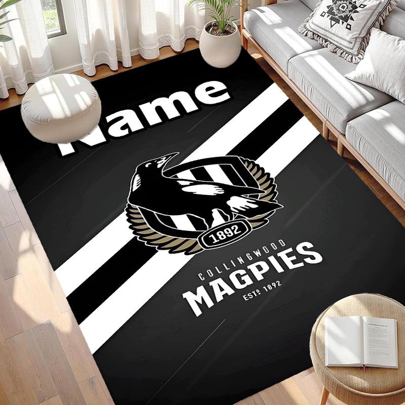 Custom Name Personalized Football Club Print Carpet, Versatile Home Decor Rug, for Playroom, Apartment, Balcony, Entryway, Hallway Gift