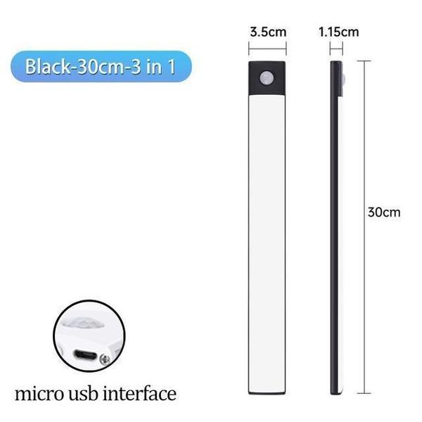 1шт светодиодный датчик движения для шкафа, освещение под столешницей, интеллектуальное освещение, беспроводные магнитные USB-аккумуляторные кухонные ночники