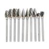 Electric Grinding Accessories 10pcs 0.12*0.24inch Tungsten Steel Carbide Milling Cutter
