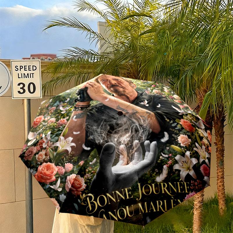 French legendary rock singer and actor Johnny Hallyday umbrella is suitable for all seasons, including home travel and outdoor activities Y16