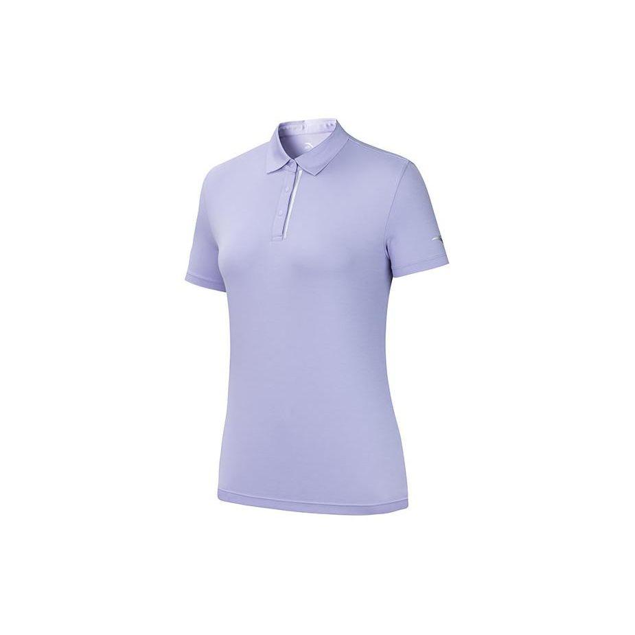 Anta Plain Running Sports Polo Shirt Women Tops Sakura-Purple 162427121-4