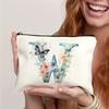 1pc Floral Alphabet Cosmetic Bag -Perfect For Travel, Weddings, And Bachelorette Parties For Bridesmaids And Maid Of Honor