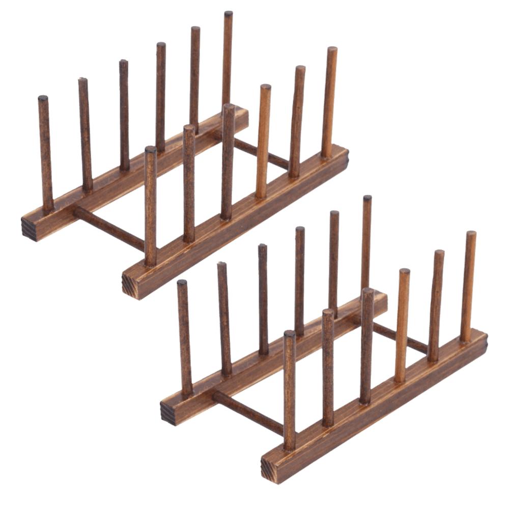 2pcs Collapsible Dish Drying Rack Vertical Design Cabinet Organizer For Kitchen Use