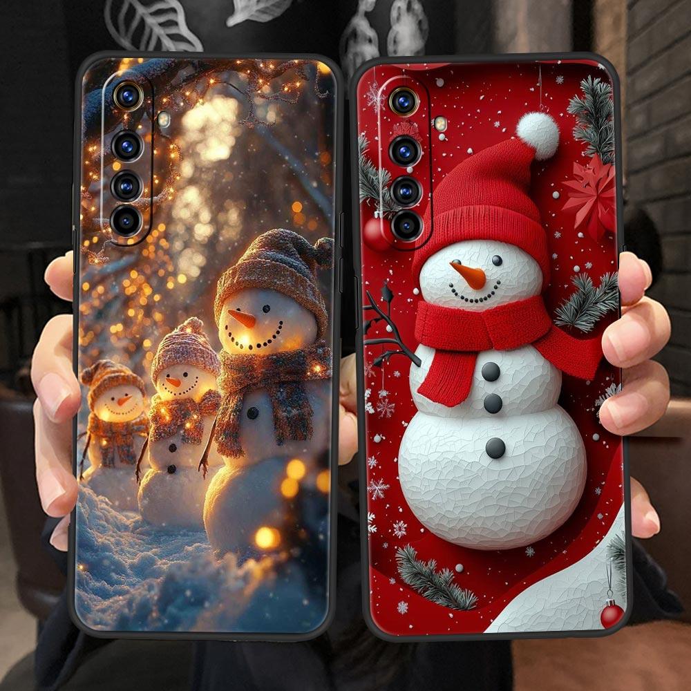 Рождественский снеговик Мягкий ТПУ Для Realme 13 12 11 10 9 Pro Plus GT3 GT2 C21 C25 C35 C53 C55 C67 Pro 5G Чехол для телефона Обложка Fundas Сумки