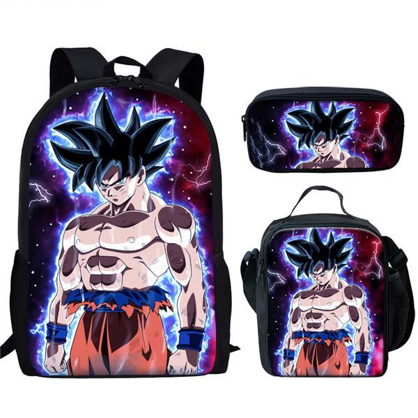 Набор Dragon Ball: рюкзак, вместительная нейлоновая школьная сумка и пенал для школьников.
