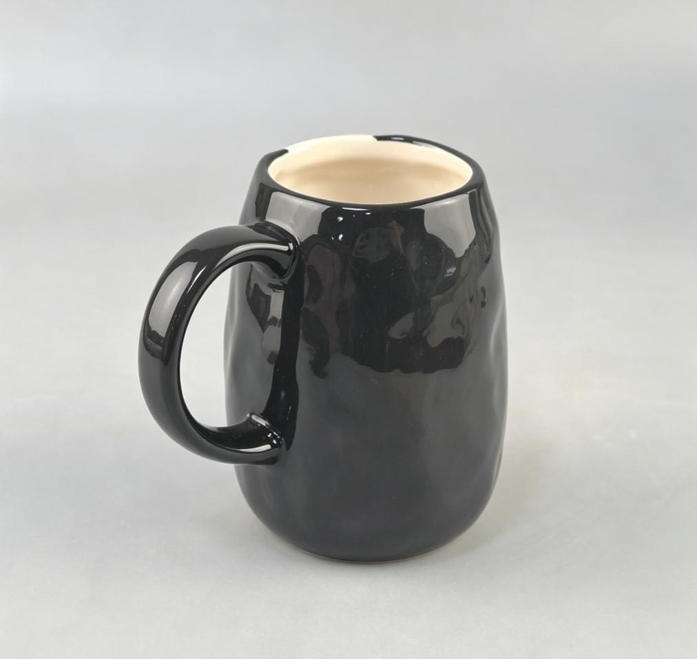Gothic Halloween Skull Ceramic Coffee Mug - Skeleton Head Water Cup with Handles for Halloween Themed Novelty Items