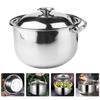 Stainless Steel Cooking Pot with Lid Multi Purpose Soup Pot Handle Design Fast Heating Home Kitchenware Stewing Pot