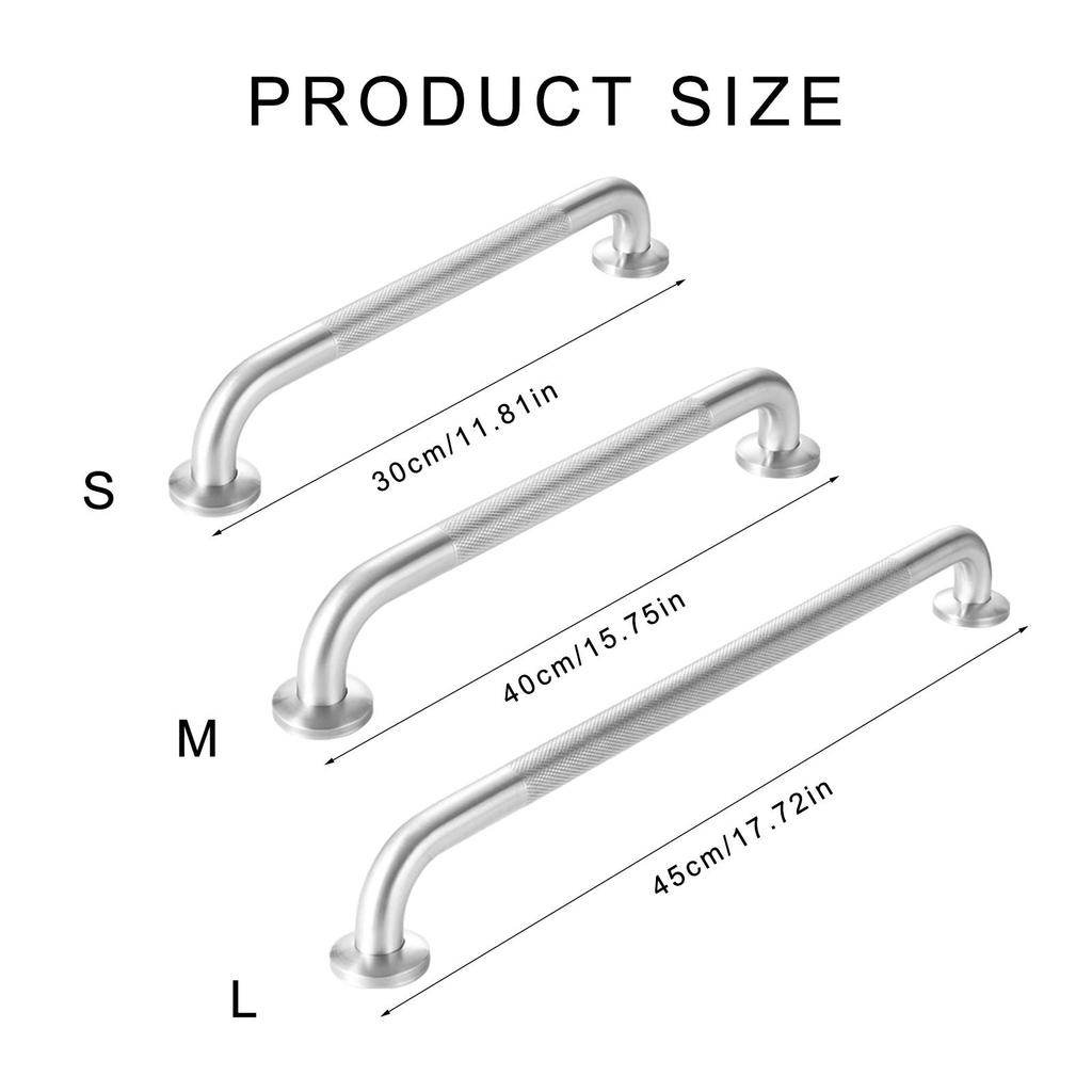 Bathroom Tub Toilet Handrail Grab Bar Stainless Steel 30/40/45cm Anti Slip Shower Safety Support Handle Towel Rack