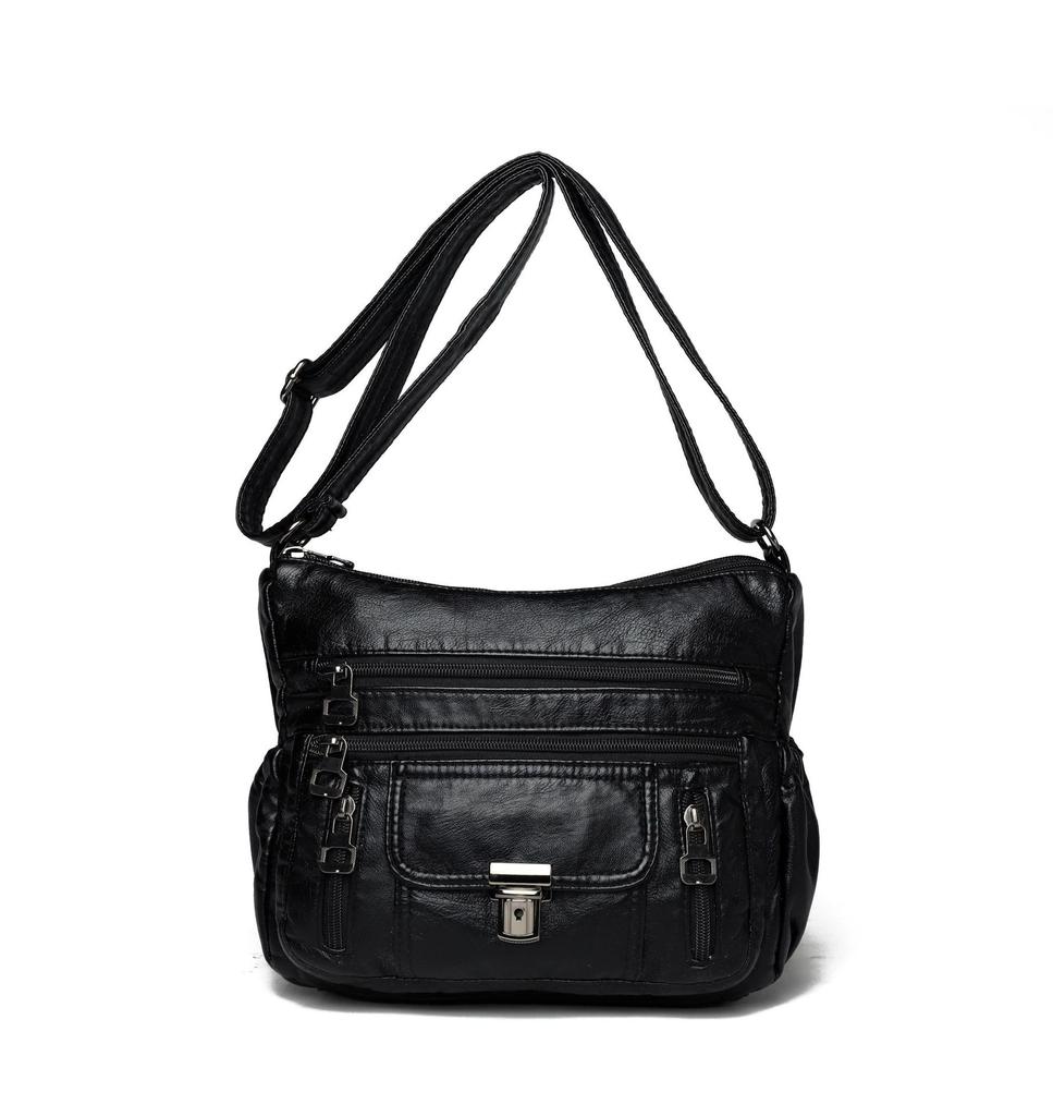 Genuine Leather Texture Bag Large-capacity Practical Single-shoulder Crossbody Bag Middle-aged Woman's Bag Mother's Bag