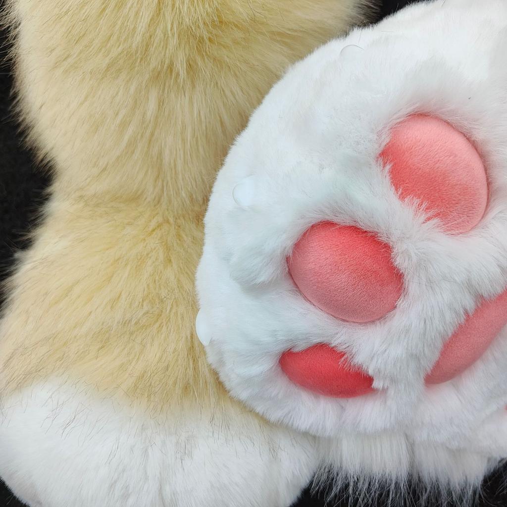 Новая 1 пара пушистых животных лап обувь плюшевый косплей костюм кошачьи лапы обувь фурсьют носки для ног когти тигра для Хэллоуина