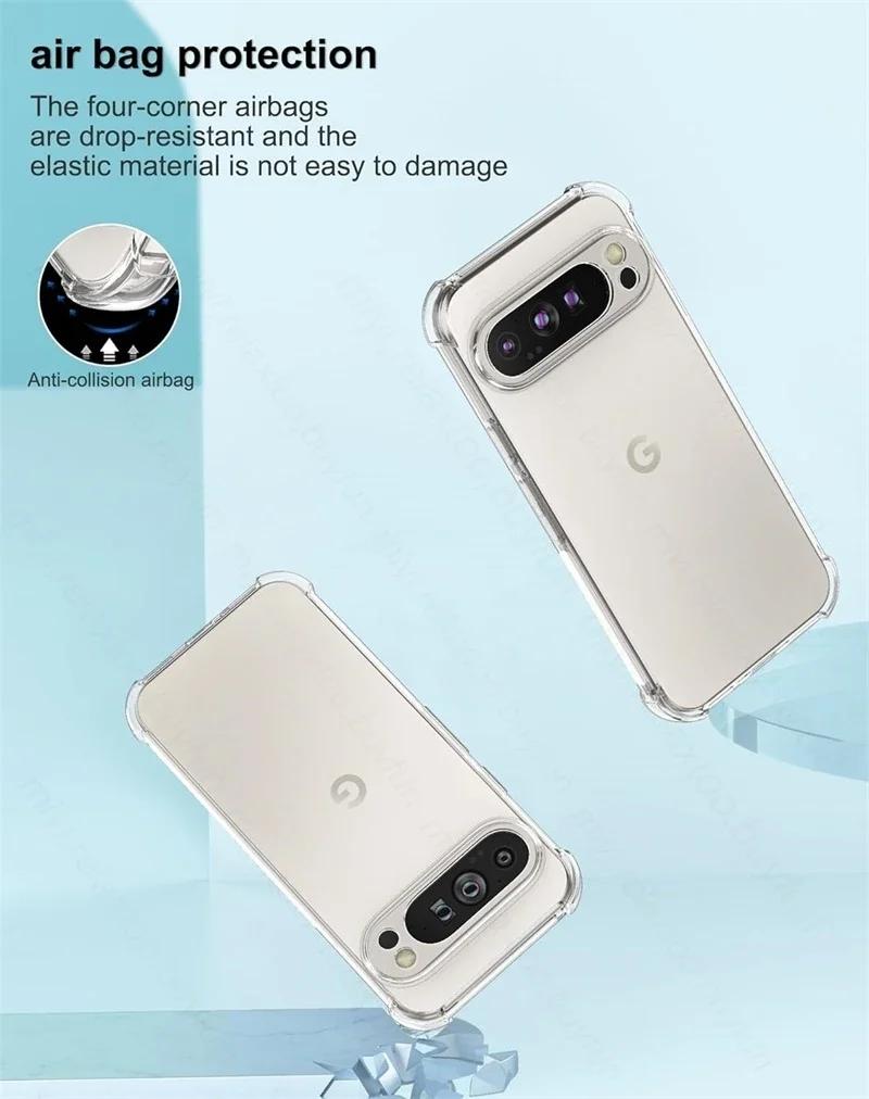 Прозрачный прозрачный силиконовый мягкий чехол для Google Pixel 9 XL Pixel 9 8 A 7 6 Pro Slim Soft TPU Protective ShellClear Case