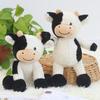 Милая плюшевая игрушка корова тряпичная кукла черно-белый цветок улыбающийся милый теленок подарок для девочек кукла-животное детский подарок на день рождения