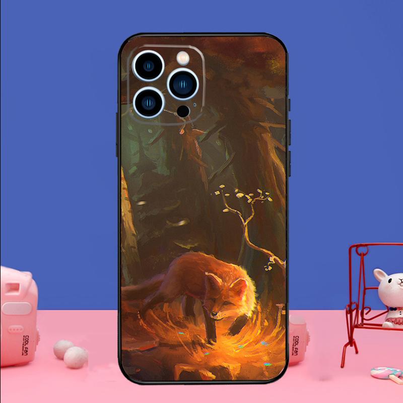 Anime Fox Phone Case For iPhone 16 15 14 13 12 11 17 Pro Max Plus 12 13 mini 16e 17 Air Bumper Cover