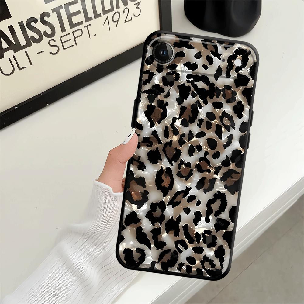 Чехол для телефона Funda для Apple iPhone 17 Pro Max 15 Pro 7 8 11 16 14 12 XR XS MAX Air 13 Леопардовый принт Арт с отпечатками губ