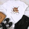 (Asian Size) Print Cat Sweet Lovely Trend Lovely Graphic Tee Ladies Women's Summer Top Female T Clothing Casual  Fashion Short Sleeve T-shirt