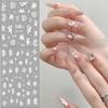 New White Ice Flower Camellia Manicure Sticker Cherry Flower Sticker Small Pattern Glue Nail Sticker