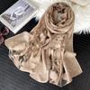 Cutting Flower Scarves for Women's Spring and Summer Hollow Scarves, Cotton and Linen Organza Scarves, Versatile Decorative Long Shawls