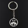 Fashion Keychain 30x26mm Lover Sweetheart Flamingo Silver Color Pendants DIY Men Jewelry Car Key Chain Ring Holder Souvenir Gift