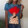 Летняя женская футболка с круглым вырезом, свободный повседневный дизайн, забавная футболка, модная напечатанная ретро-футболка в стиле Харадзюку 2025