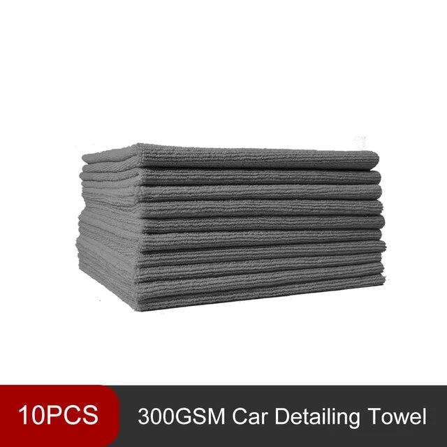 DetailingKing 10 шт. 300GSM Премиум полотенце из микрофибры для детализации безворсовая профессиональная автомобильная тряпка для выравнивания керамического дымчатого покрытия